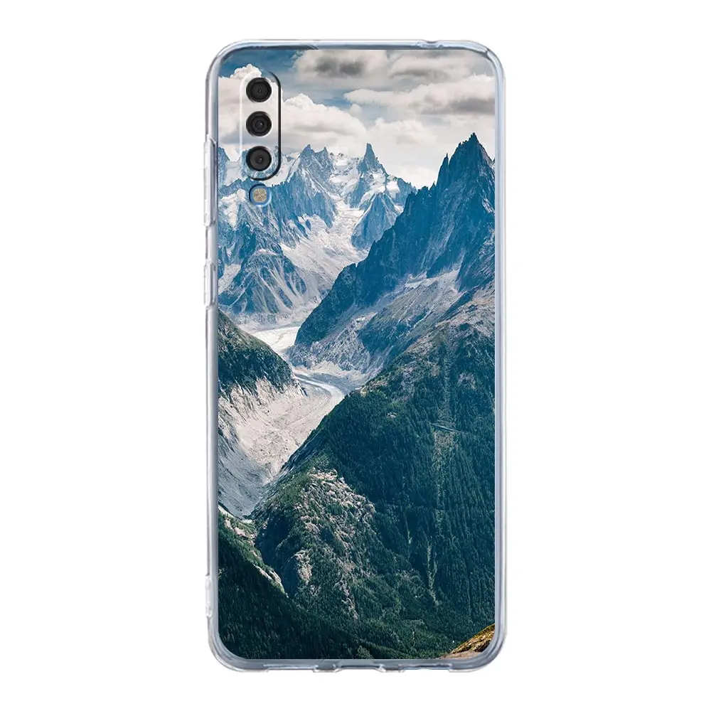 Forest Beach Sunrise Nature Phone Case For Samsung Galaxy A52 A50 A70 A30 A40 A20S A20E A02S A12 A22 A72 A32 5G A04s Clear Cover