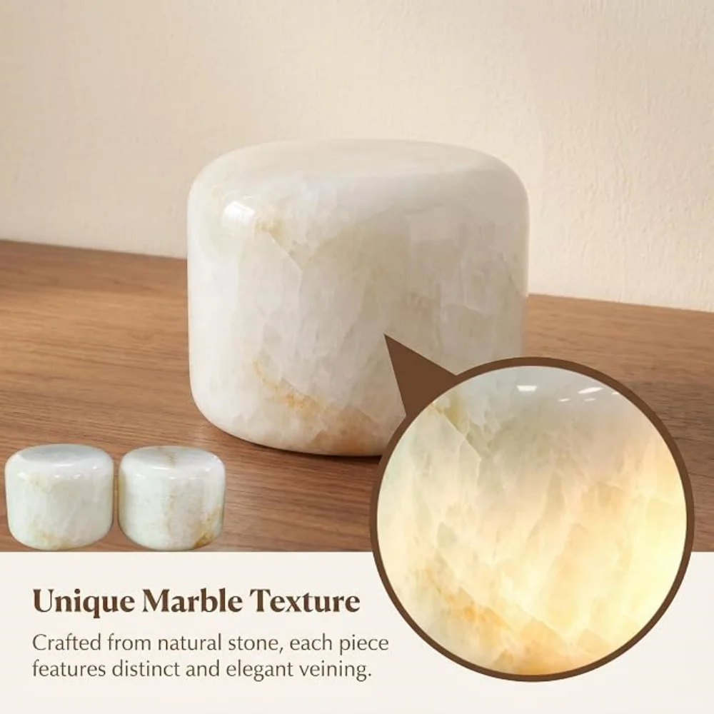 Cordless Portable Rechargeable Table Lamp Warm Glow Touch Linght Natural Marble Desk Lamp for Bedroom Living Room Camping Desk
