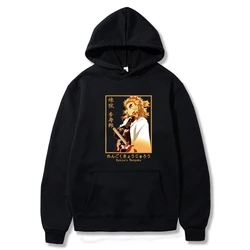 Sudadera con capucha de manga larga para hombre y mujer, ropa de calle de Anime Demon Slayer, Kyojuro Rengoku, Invierno