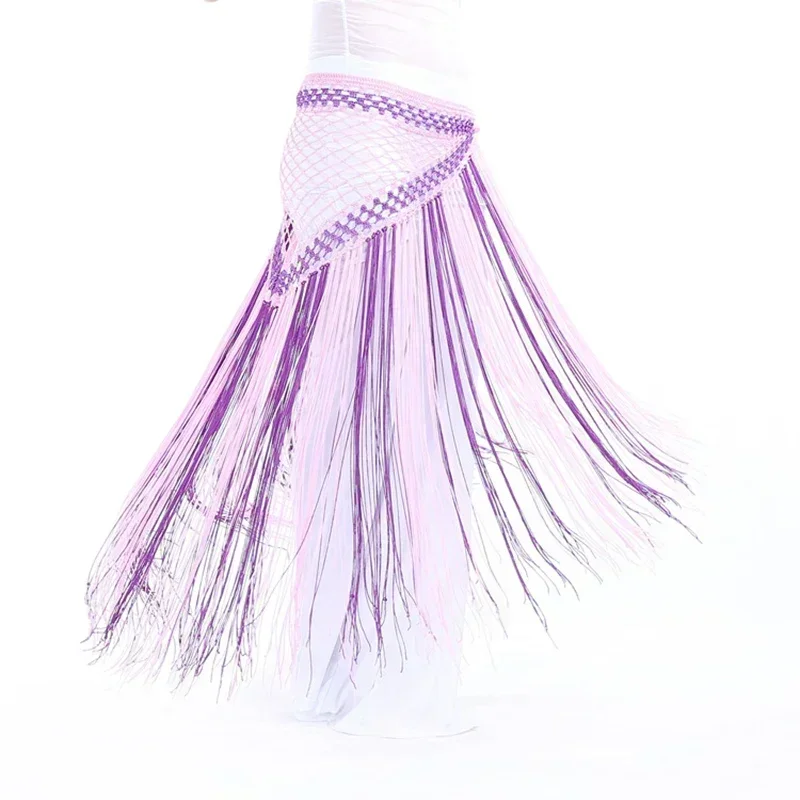 

Аргентианский стиль, одежда для танца живота, аксессуары, длинный треугольный пояс с кисточками, ручная вязка крючком, цветной набедренный шарф для танца живота