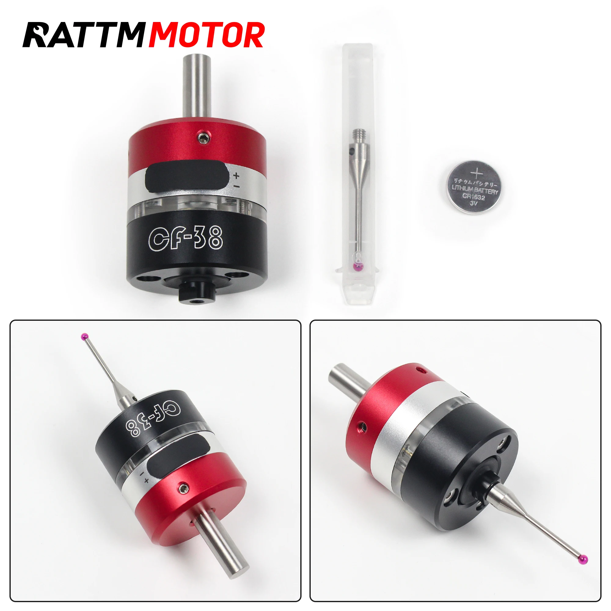 【Stock de la UE】RATTM Motor CF-38 Trigger 3D Edge Finder Sonda de precisión de tres coordenadas Varilla de centrado Herramienta Setter