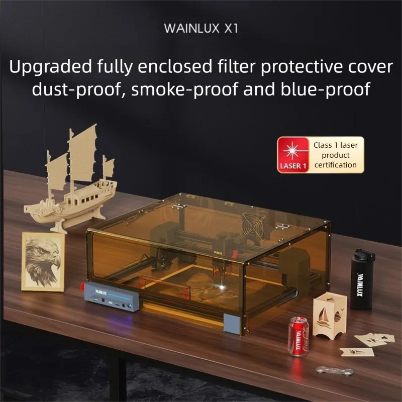 Small Fully Automatic Laser Cutting Machine for Marking Acrylic Wood Blocks Leather Cardboard and DIY Cutting of Wooden Boards