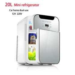 20L Car Mini Small Refrigerator Freeze Heating Dual Use Household  Car Picnic Refrigeration Portable Small Refrigerator 12V 220V