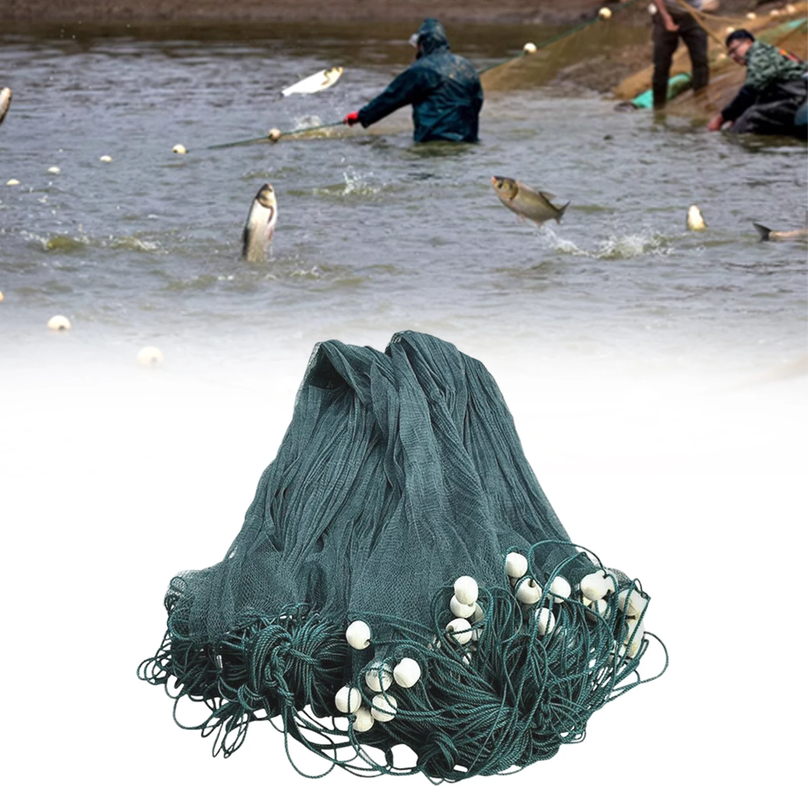 

33-футовая рыболовная сеть ручной работы, литая нейлоновая сеть, рыболовное оборудование, ручная литая сетка с поплавком из пенопласта из ПВХ для озера, морской реки