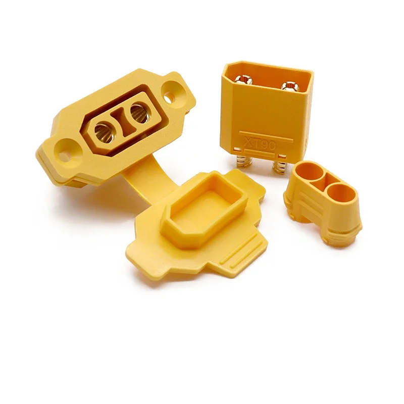 Amass XT90E-F Battery Connector XT90E Female Plug Gold-plated XT90 Mountable Connector Yellow Socket Or XT90H-M Quickly Charge