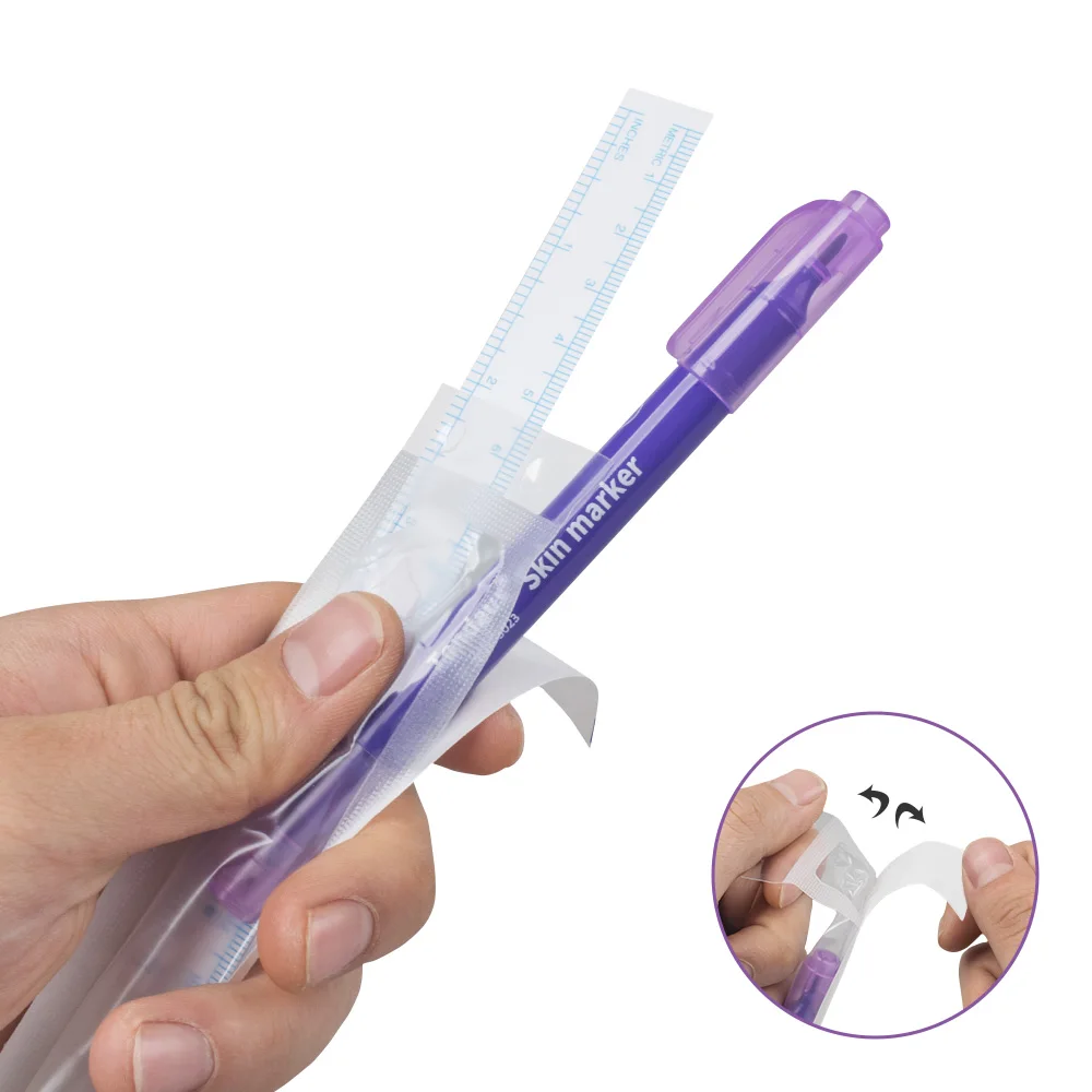 1pcs Tattoo Skin Marker Piercing Marking Pen for Eyebrow Tattoo Scribe Tool Supply Surgical Double Heads Point Marking 1mm 0.5mm
