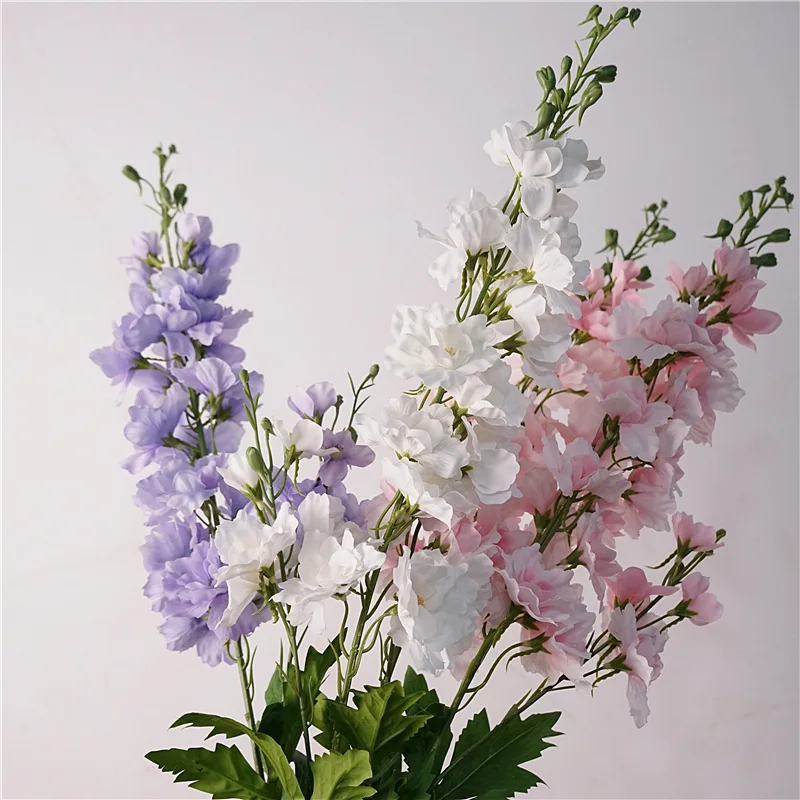 Moisturizing Delphinium Artificial Flowers Home Living Room Decor Real Touch Fake Flowers Wedding Party Layout Photography Props