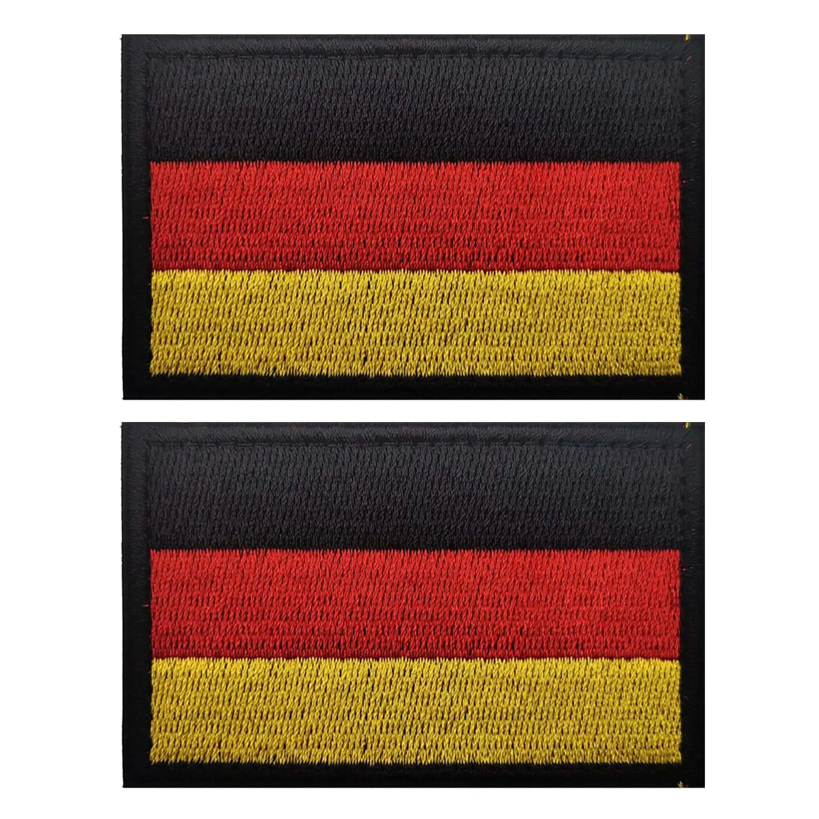 2PCS Germany Flag Patch Embroidered Morale Patch Military Tactical Patches Hook and Loop(Black Border)