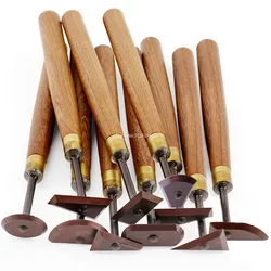 8 Sets of Ceramic Trimming Tools Tungsten Steel Knife Ceramic Clay Trimming Tool Mahogany Wear-resistant Super Hard