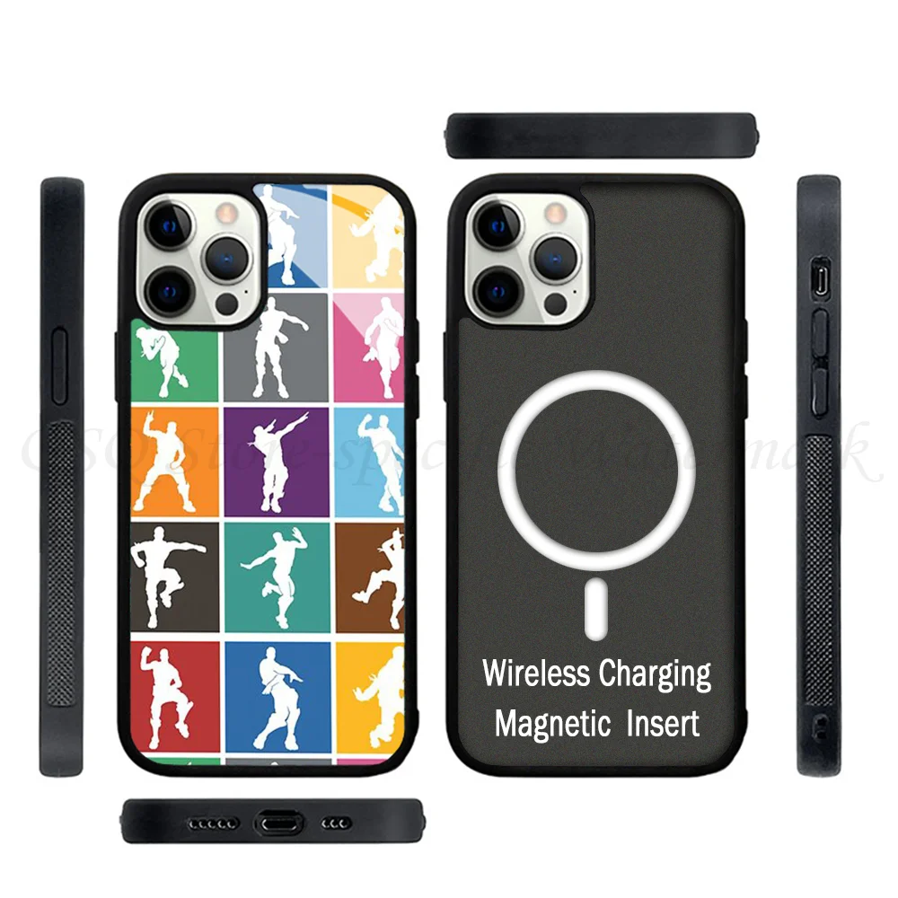 Battle Royale Victory Dance Rainbow Lattice Funny Phone Case Strong Magnetic For IPhone 15 14 13 Pro Max 11 12 Mini For Magsafe