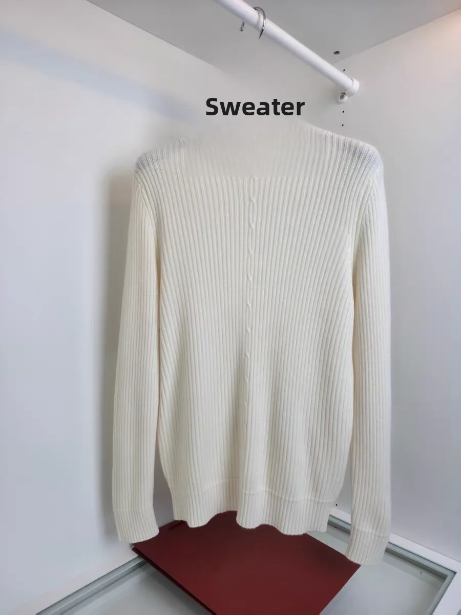 

Men's Casual Knitted Wool Sweater round Ne k Pattern Autumn Winter New Sle Loose Fit Busin Simple Men's Sweater