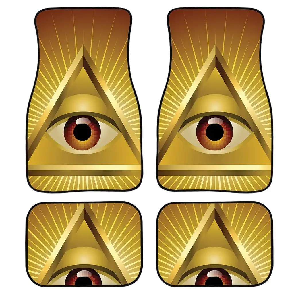 Spiritual Eye of Providence Print All Protective Car Floor Mats Heavy Carpet Front and Rear Full Set 4PCs Pack for Car SUV