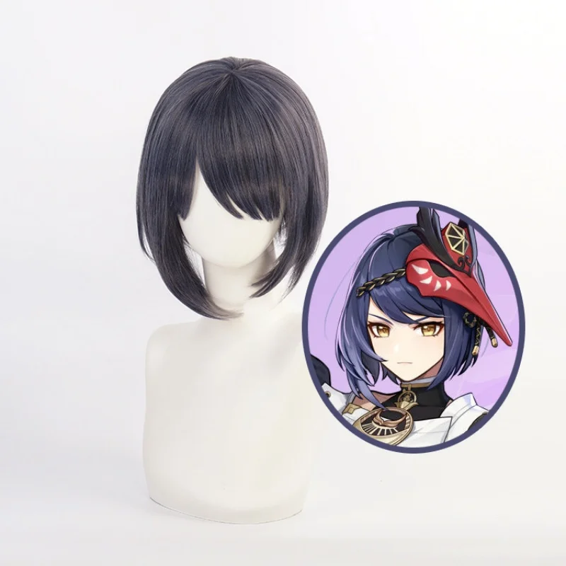 

Kujou Kujo Sara Cosplay Wig Short Wig Dark Grey Gray Wig Cosplay Anime Cosplay Wigs Heat Resistant Synthetic Wigs Halloween