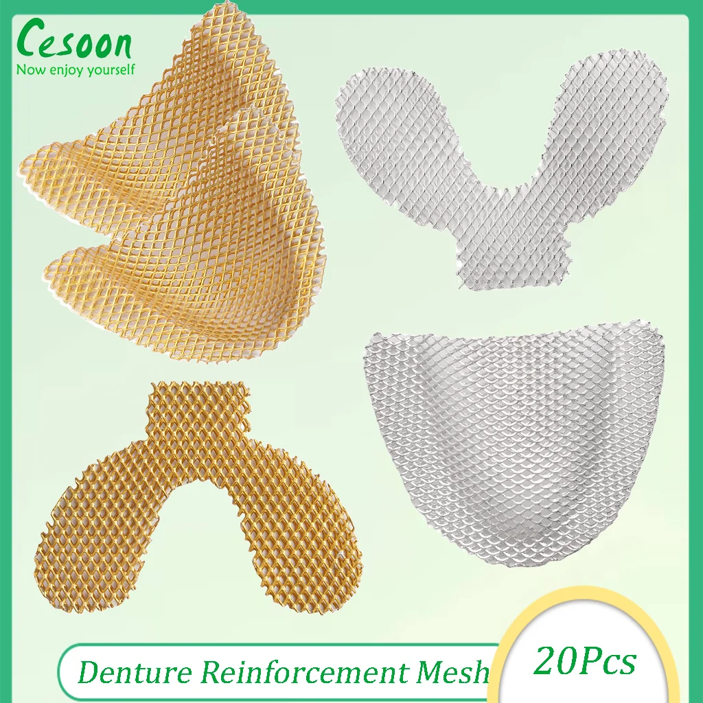 20Pc Dental Metal Impression Net Trays Denture Reinforcement Mesh Strengthen Upper Lower Teeth Dentistry Material Stainless Tray