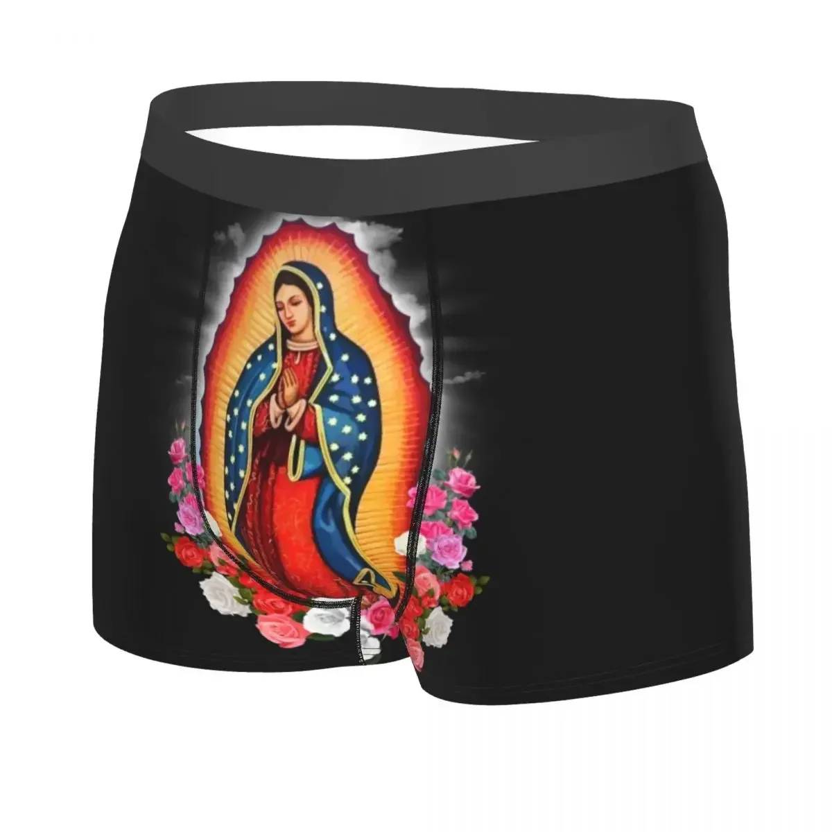 Virgin Mary Of Guadalupe Underwear Men Stretch Mexico Catholic Saint Boxer Briefs Shorts Panties Soft Underpants For Homme