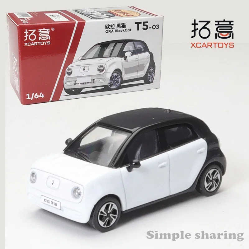 XCarToys 1/64 Great Wall Electric New Energy ORA Black Cat Alloy Die Casting Car Model Kids Xmas Gift Toys for Boys