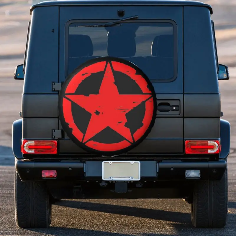 Tactical Military Star Tire Cover 4WD 4x4 SUV Pentagram Spare Wheel Protector for Jeep Wrangler 14\