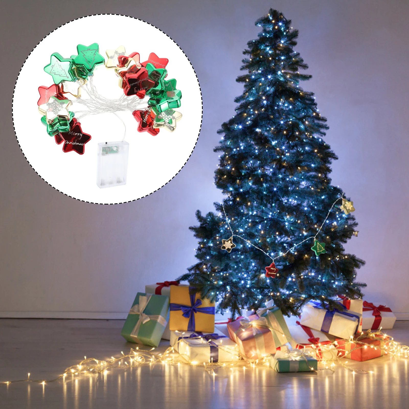 

Multicolor Five-pointed Star Decorative Light String Christmas Tree Lights Traditional