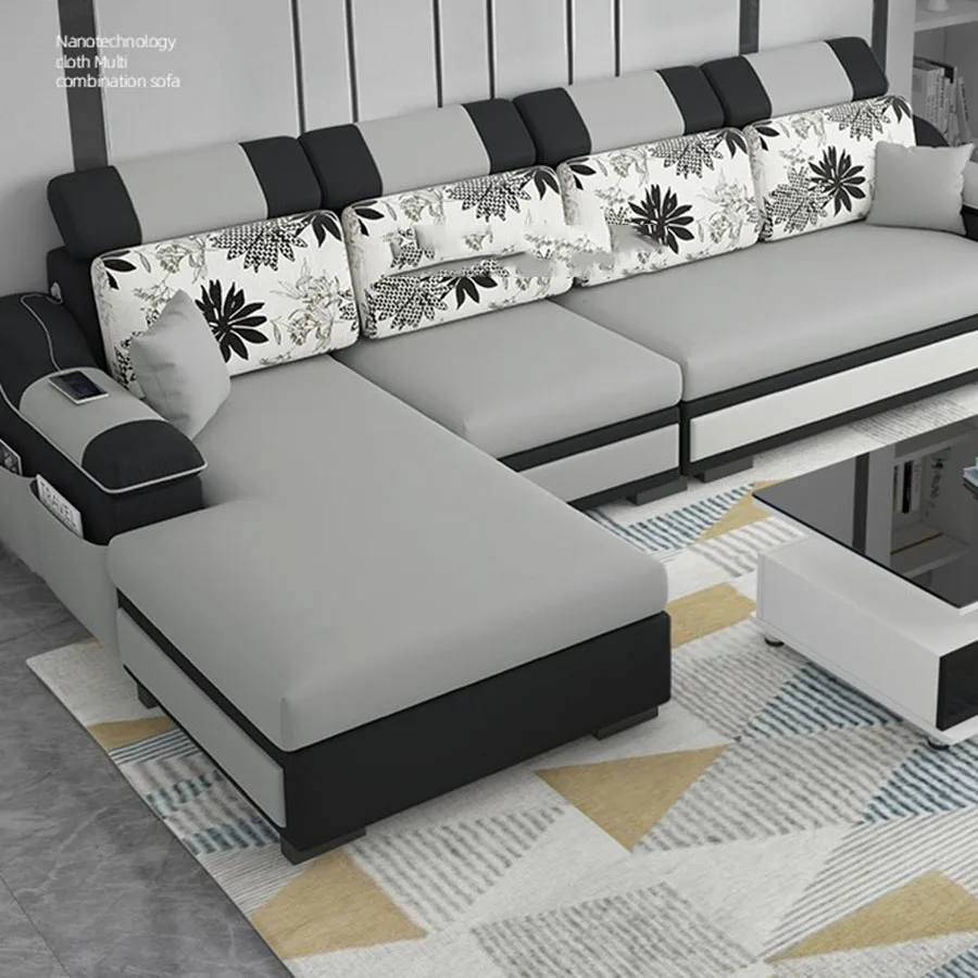 Modern Sofa Cloth Fabric Nordic Office Room Corner Back Support Salon Industrial Couch Luxury Divano Letto Library Furniture