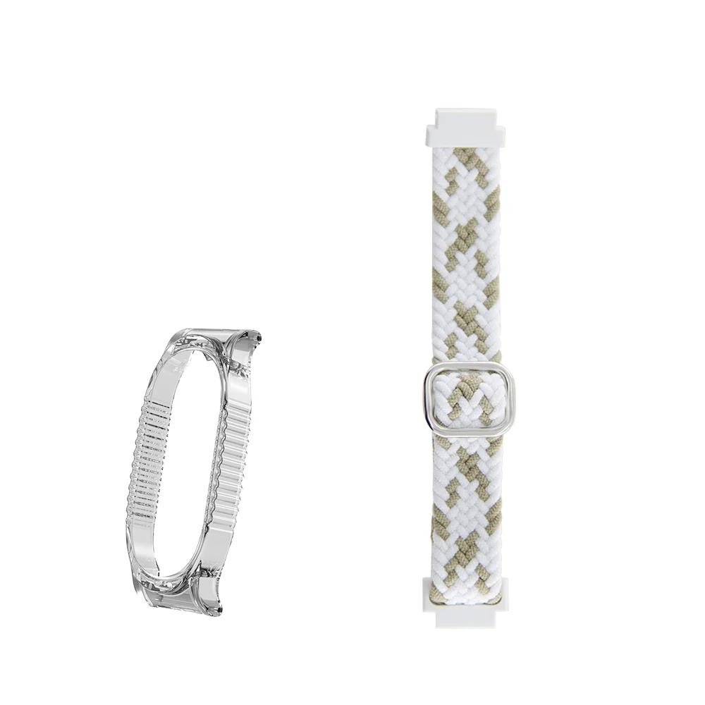 

Nylon Woven Elastic Strap & Protective Case For Xiaomi Band 3/4/5/6/7/8 Quick Release Breathable Replacement Wristband Men Women