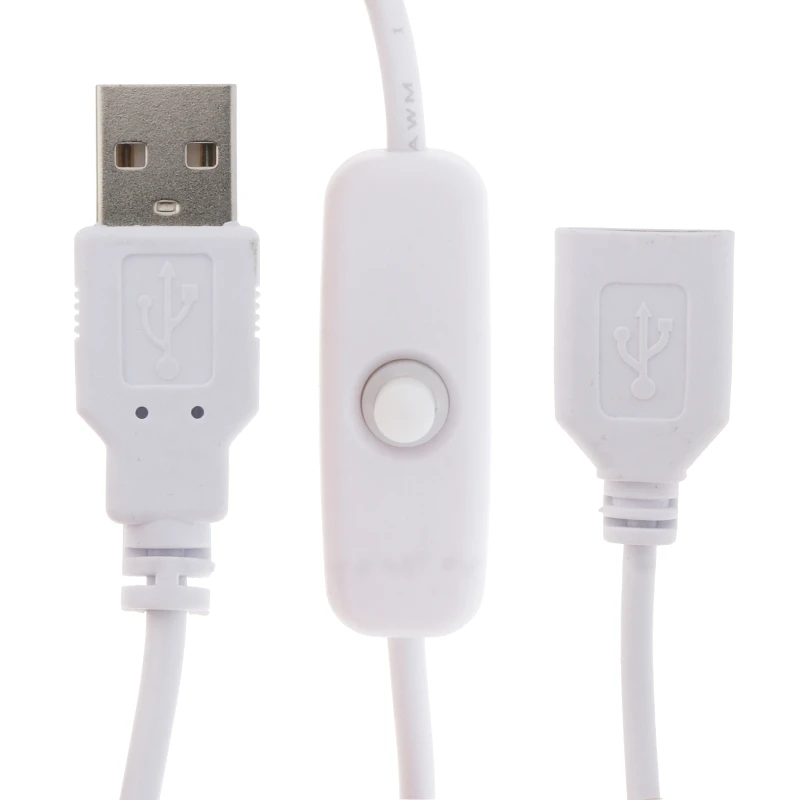 USB Switch Button Extension Cable USB On/Off Switch Charging Cable for USB Fan LED Strips Table Lamp