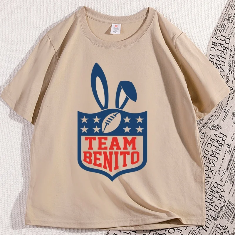 

Team Benito T-Shirt 2026 Super Football T Shirt Bad Game Day Bunny Tshirt Casual Short Sleeve Round Neck Tees Streetwear