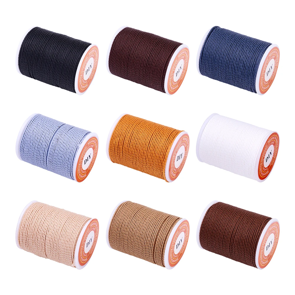 9 Rolls Waxed Polyester Cord 1mm Twisted Cord For Beading Bracelet Necklace DIY Jewelry making Accessories about 11m/roll