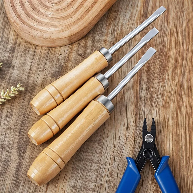Fresh Medium& Large Wooden File Handle With Strong Metal Collars 10 Pcs Wood Handles For Screwdriver Hand Drill File Handle