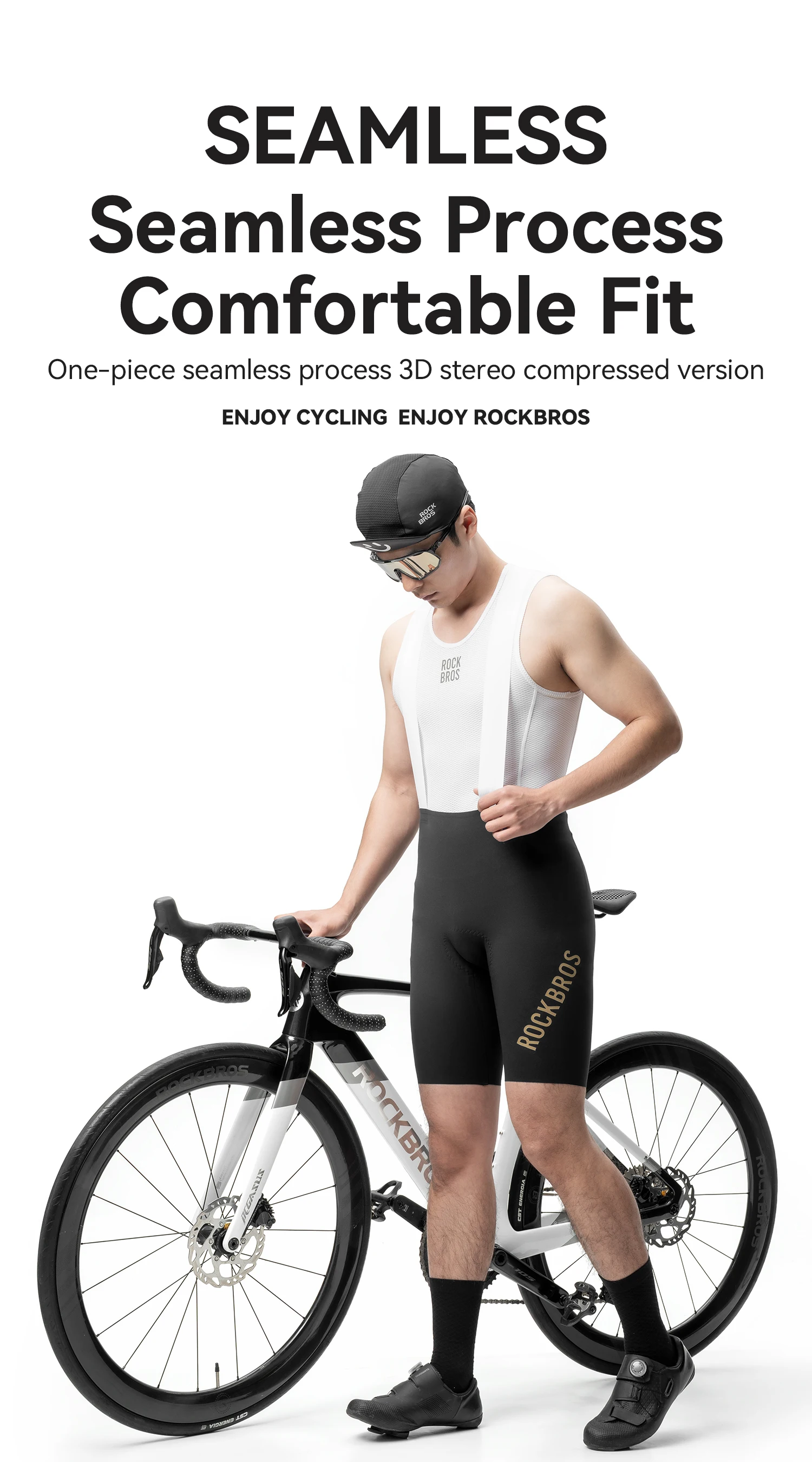 ROCKBROS Sommer-Radlerhose Hochelastisch Atmungsaktiv Rutschfest Bequeme DOLOMITI Polsterung Tights Herren Radlerhose – Detail 1