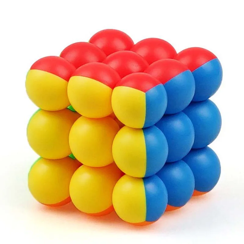 YJ QiYi Professional 3x3x3 Ball Bead Magic Cube Twist Smooth Turning Speed Brain Teaser Problem Solving Puzzle Educational Toys