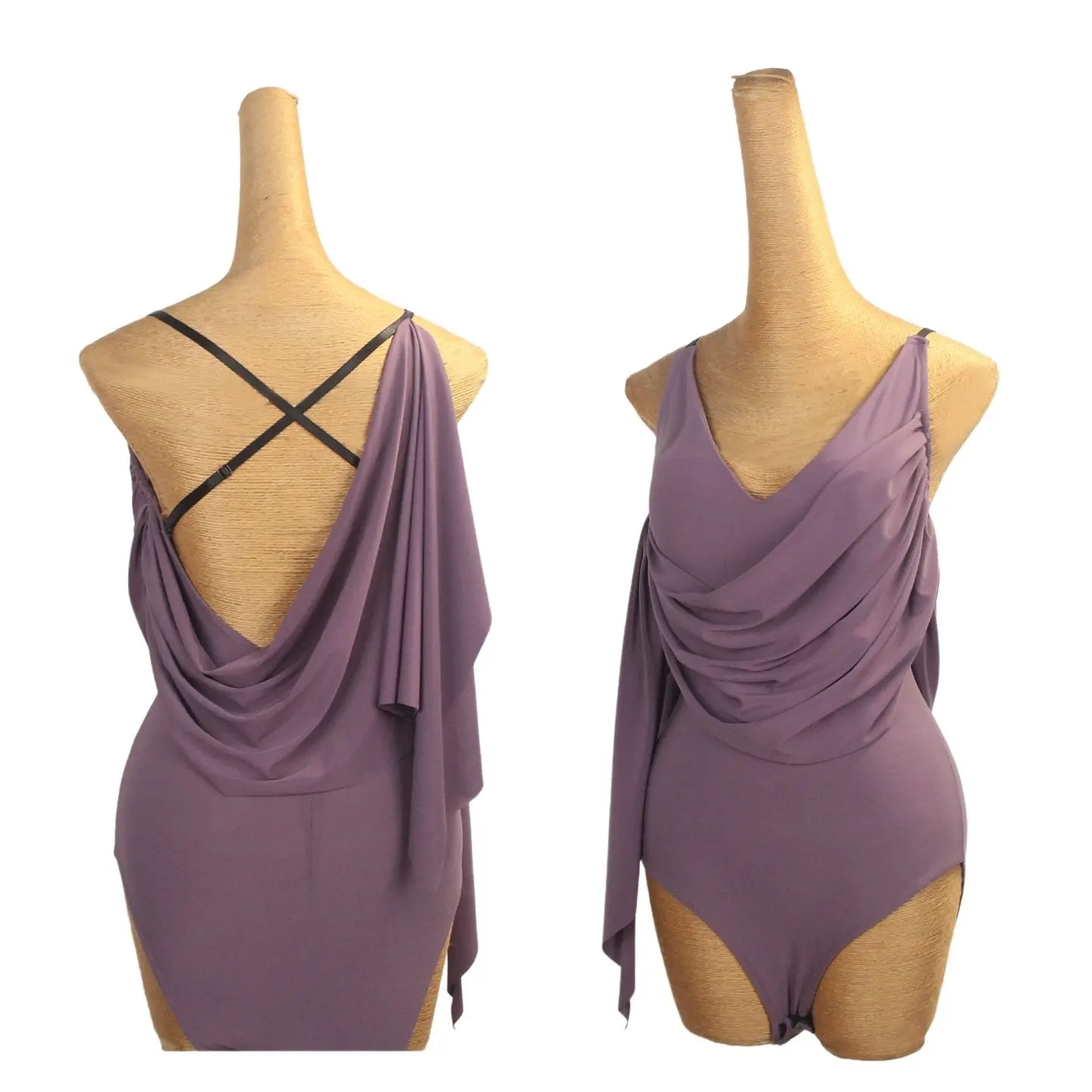 

New Latin dance top purple sexy backless tops modern dance professional practice clothes cha cha samba rumba performance costume