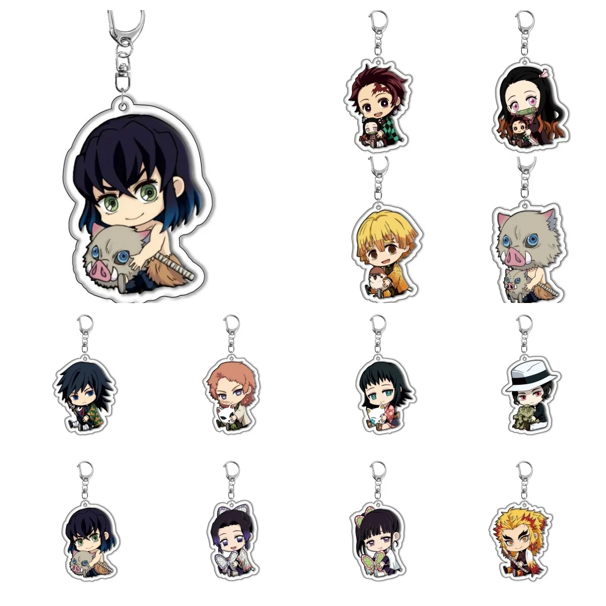 

Anime Demon Slayer Keychain Acrylic Keychain Tokitou Muichirou Kanroji Mitsuri Uzui Tengen Key Chain Ring Backpack Pendant Gift