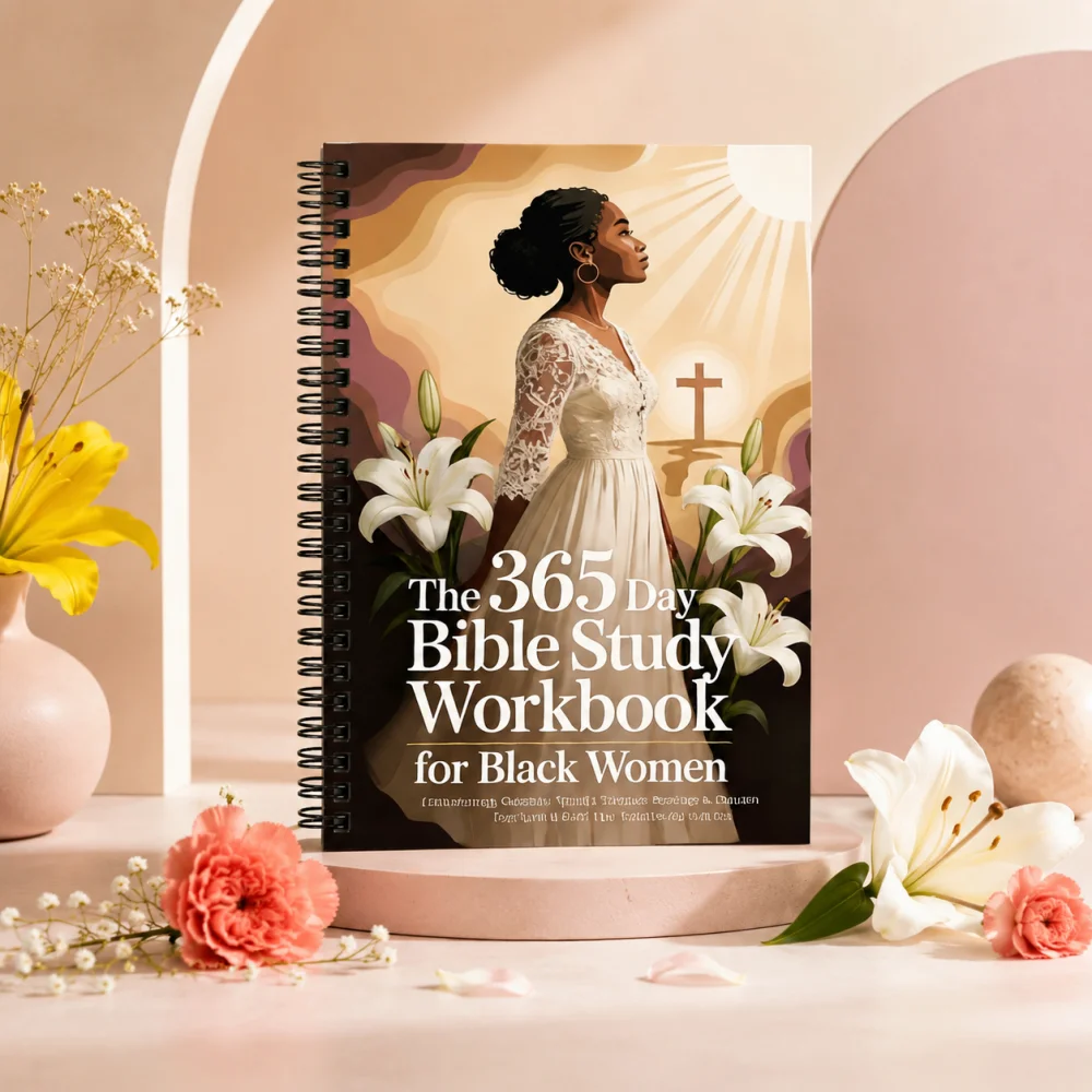 365 Day Bible Study Workbook for Black Women, Spiral Christian Devotional Journal, Daily Scripture Prayer Notebook, Faith Journa