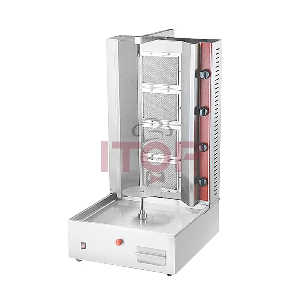 ITOP Wholesale Commercial Hotel Equipment Rotary Kebab Shawarma Grill Machine Stainless Steel Gas Kebab Machine with 3 Burner