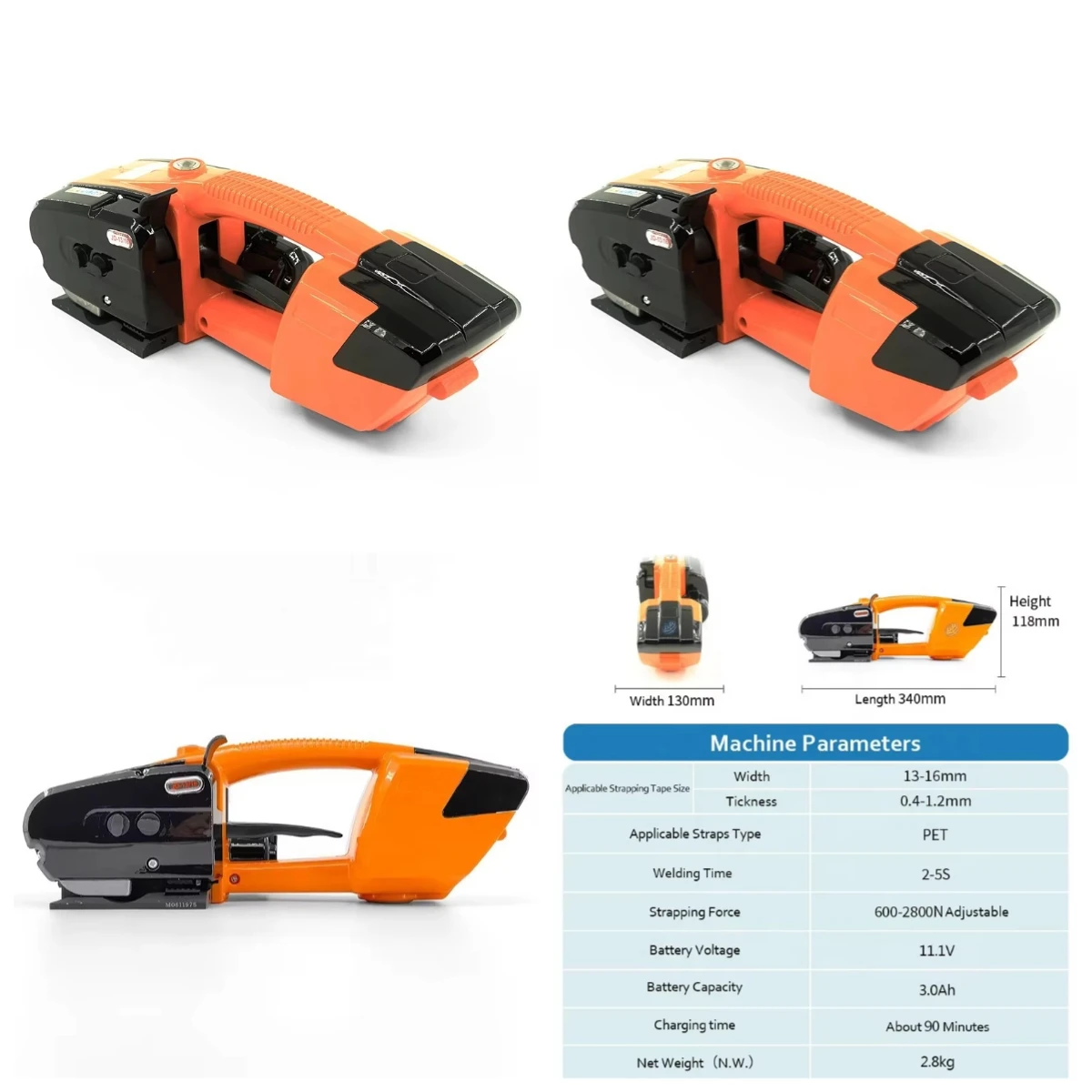 

STLF OYP JD13 Automatic Strapping Tool Battery Powered Hand Battery Powered Operated Strapping Tools for Heavy Duty Round Surfa