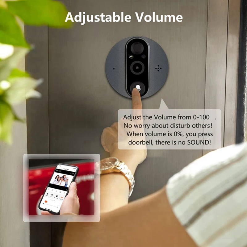 Tuya Smart Wireless Wifi Video Doorbell 3 مليون اتجاهين إنترفون HD مراقبة TYPE-C واجهة