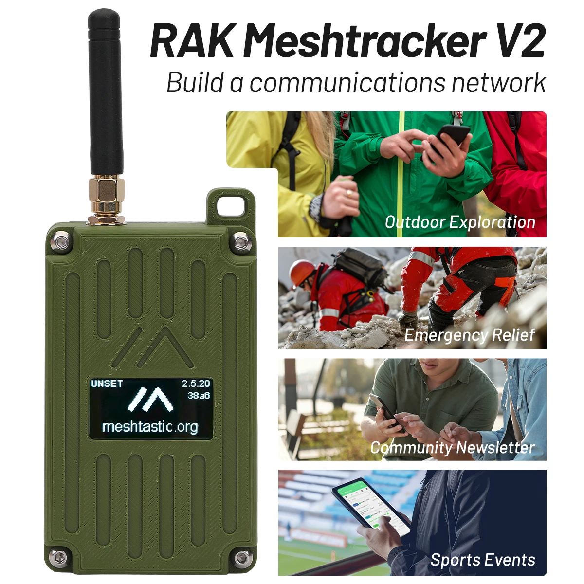 RAK LoRa Mesh Network WisMesh Pocket V2 con módulo WisBlock RAK4631, dispositivo meshtástico de baja potencia, repetidor de nudos LoRa