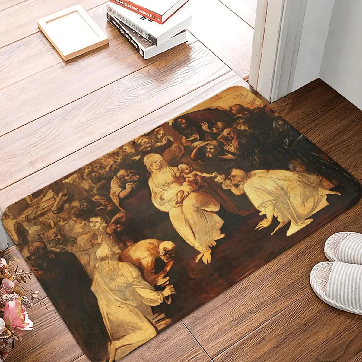 Leonardo Da Vinci Adoration Of The Magi Non-slip Doormat Floor Mat Carpet Rug for Kitchen Entrance Home Bathroom LFootpad Mats