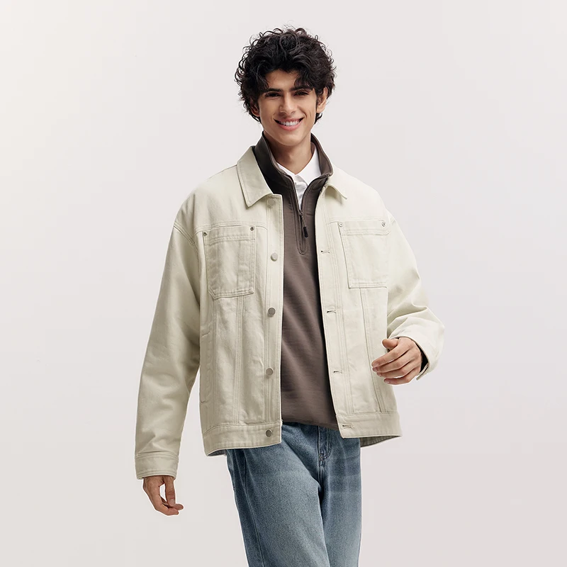 

Куртка Semir, мужская рабочая одежда из матового чистого хлопка, новинка 2025, весенний топ, модная универсальная куртка для повседневной носки