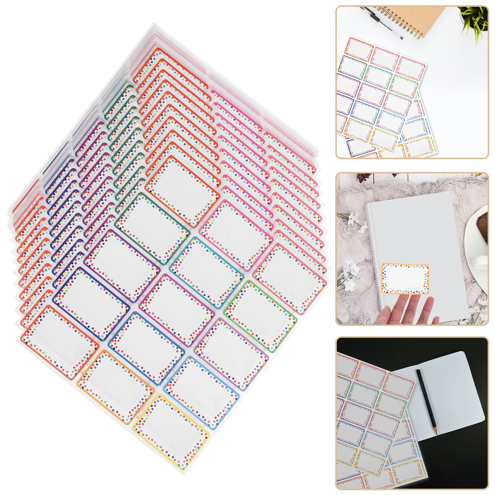 

23-листые наклейки с именем, красочные рамки, пустой материал для зоны письма, постоянный клей, легко снимается, универсальный