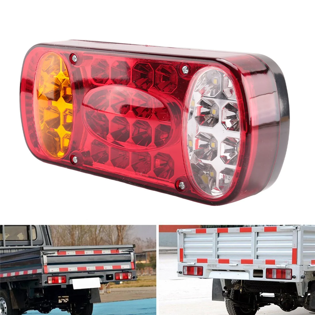 12V 32 LED Car Truck Tail Light Rear Stop Brake Lights Signal Indicator Taillight for Trailer Truck Lorry Van UTE 2PCS