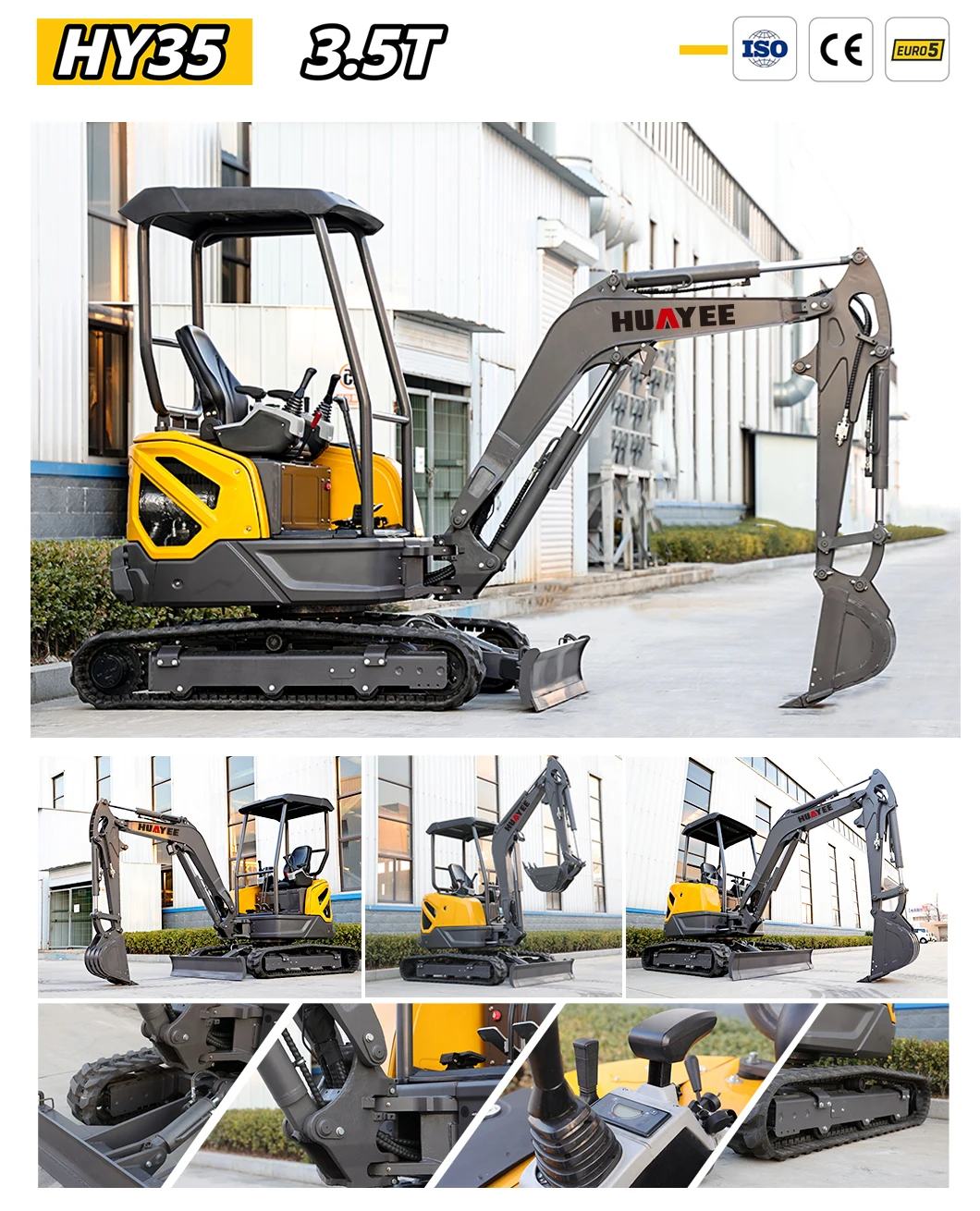 Professioneller 1,8-Tonnen-Minibagger, kleiner Hydraulikbagger auf Ketten für Bauarbeiten, Landschaftsbau, Grabenaufschlag und andere Aufgaben. – Detail 6