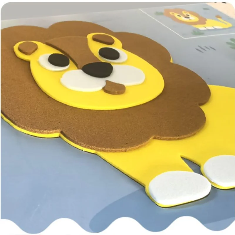 EVA-3D-Aufkleber, handgefertigt, einseitiger Aufkleber, einseitiges Zeichenspielzeug für Kinder, 10 Blatt/Set