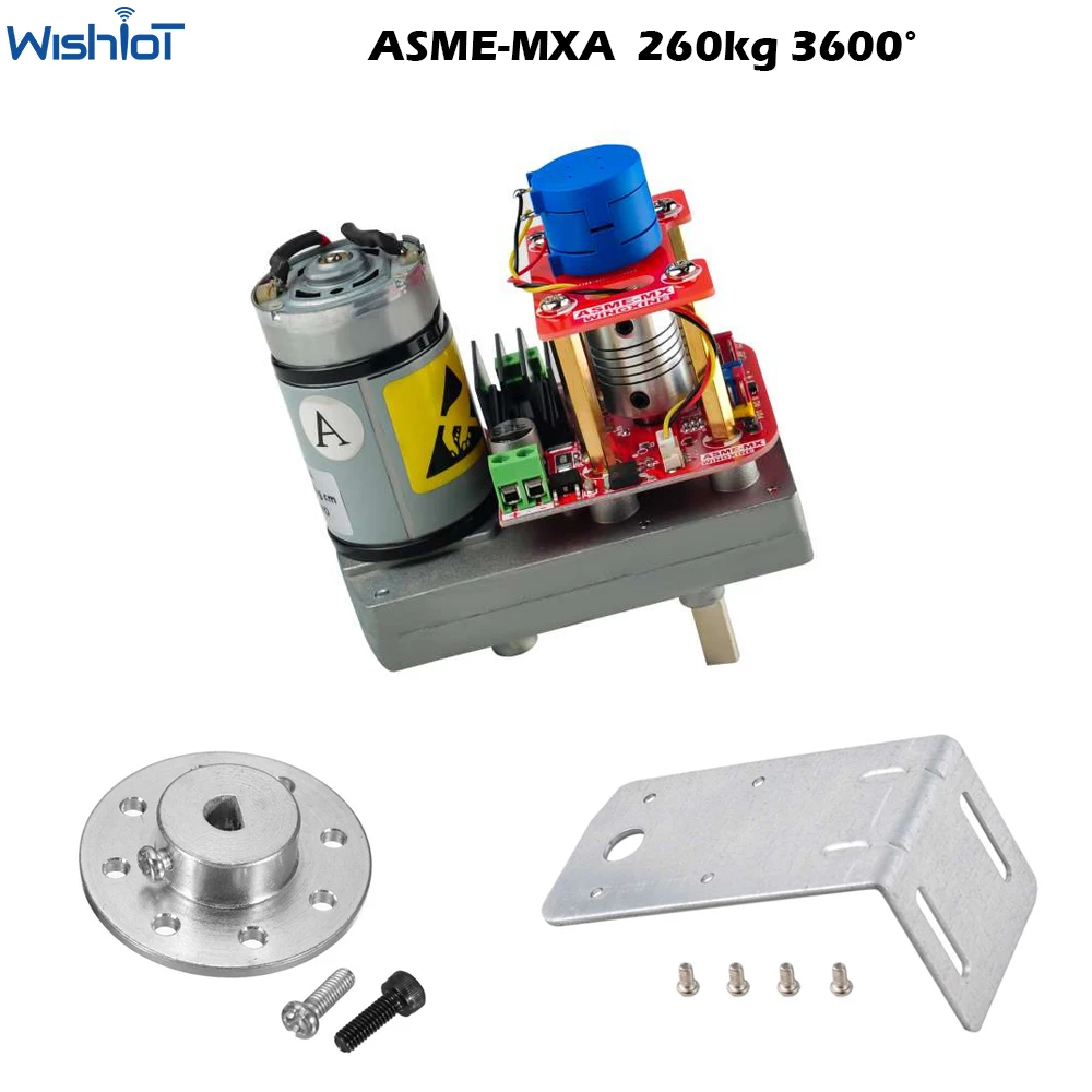 ASME-MXA Super Torque High Power Servo 3600 Degree Alloy Servo Steel Gear 260kg.cm 12-24V for Large Robots Robtic Arms Control