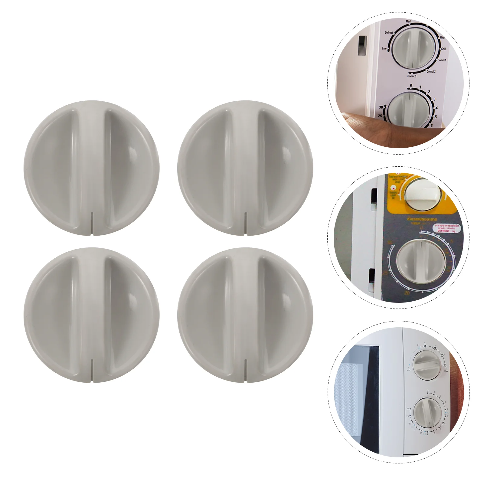 

4 Pcs Microwave Oven Xuannb Timer Switch Knob Replacement Knobs Dryer White Control Plastic for Practical Rotary Button