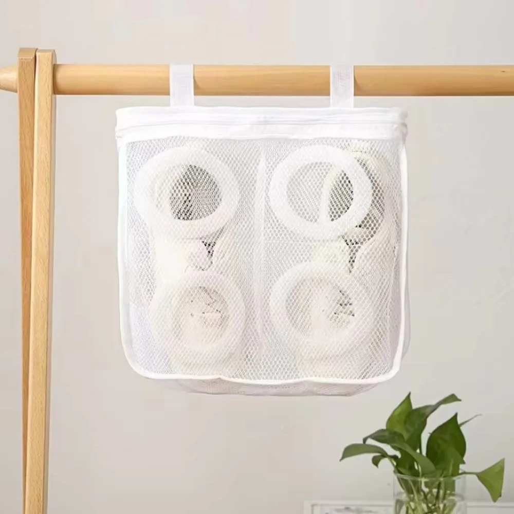 

2PCS Mesh Bag Anti Deformation Laundry Shoe Bag Coarse Net Portable Canvas Shoes Storage Pouch Hanging Shoe Care Bag Home