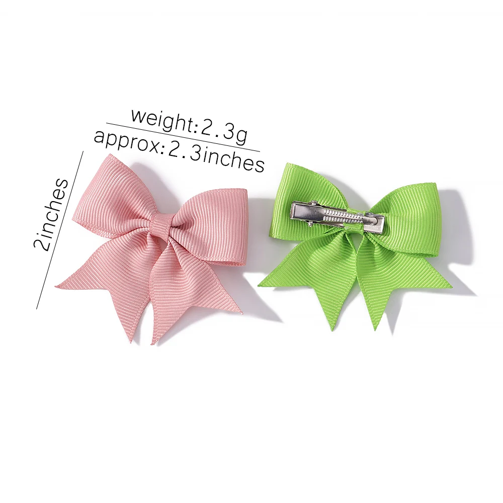 Cute Solid Color Bowknot Hair Clip para Meninas, Handmade Headwear, Hairbin para Crianças, Acessórios Boutique, Presente, 6 Pcs/Set