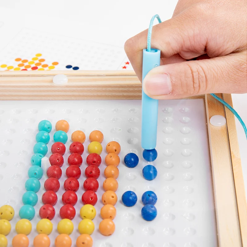 Magnetisches Zeichenbrett für Kleinkinder, Magnetperlen und Stift, Zeichenbrett, Montessori, pädagogisches sensorisches Reisespielzeug, Geschenke für Kinder