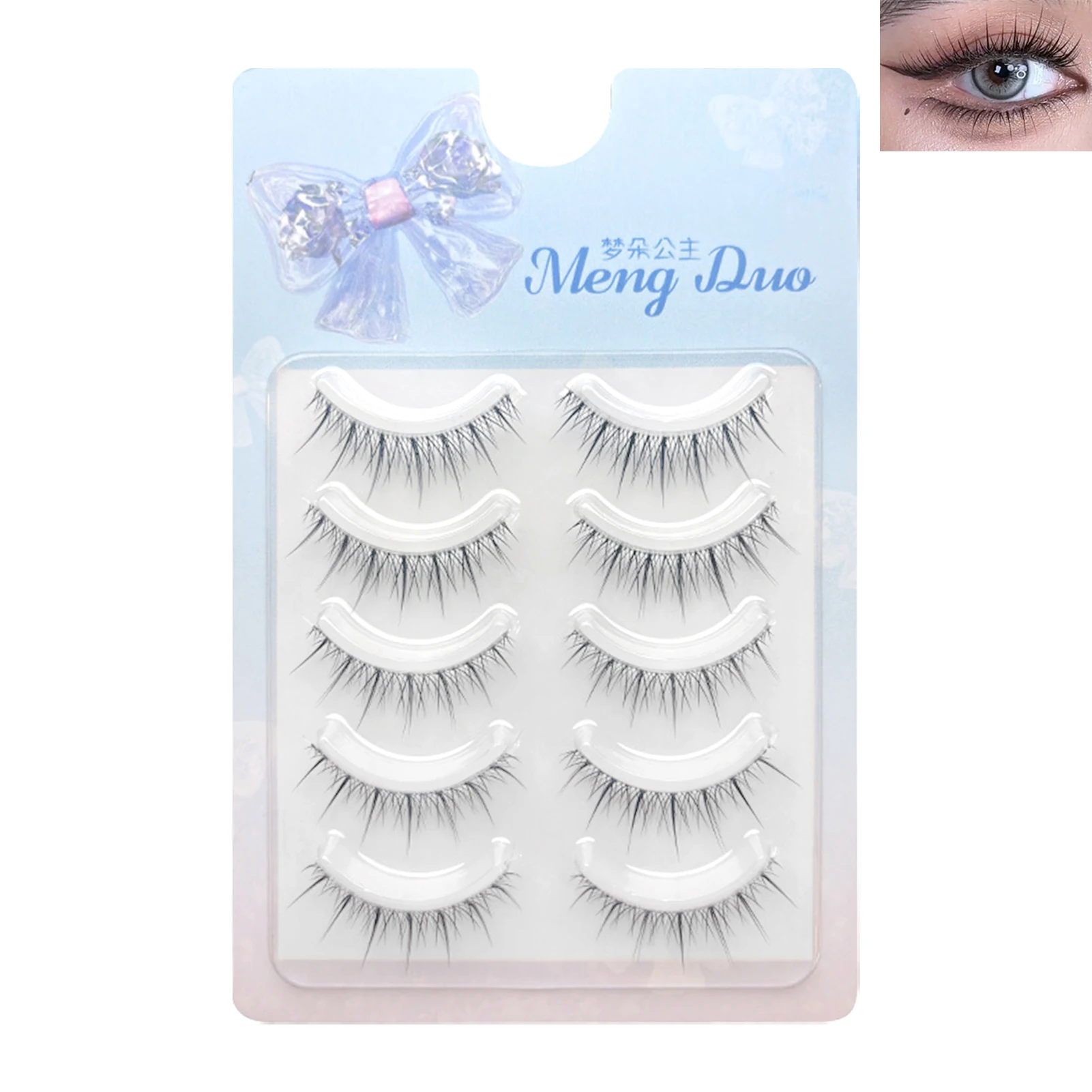 Ciglia Manga nere Cosplay strisce complete Ciglia finte a grappolo soffici Ciglia naturali sottili per donne Ragazze Forniture cosmetiche