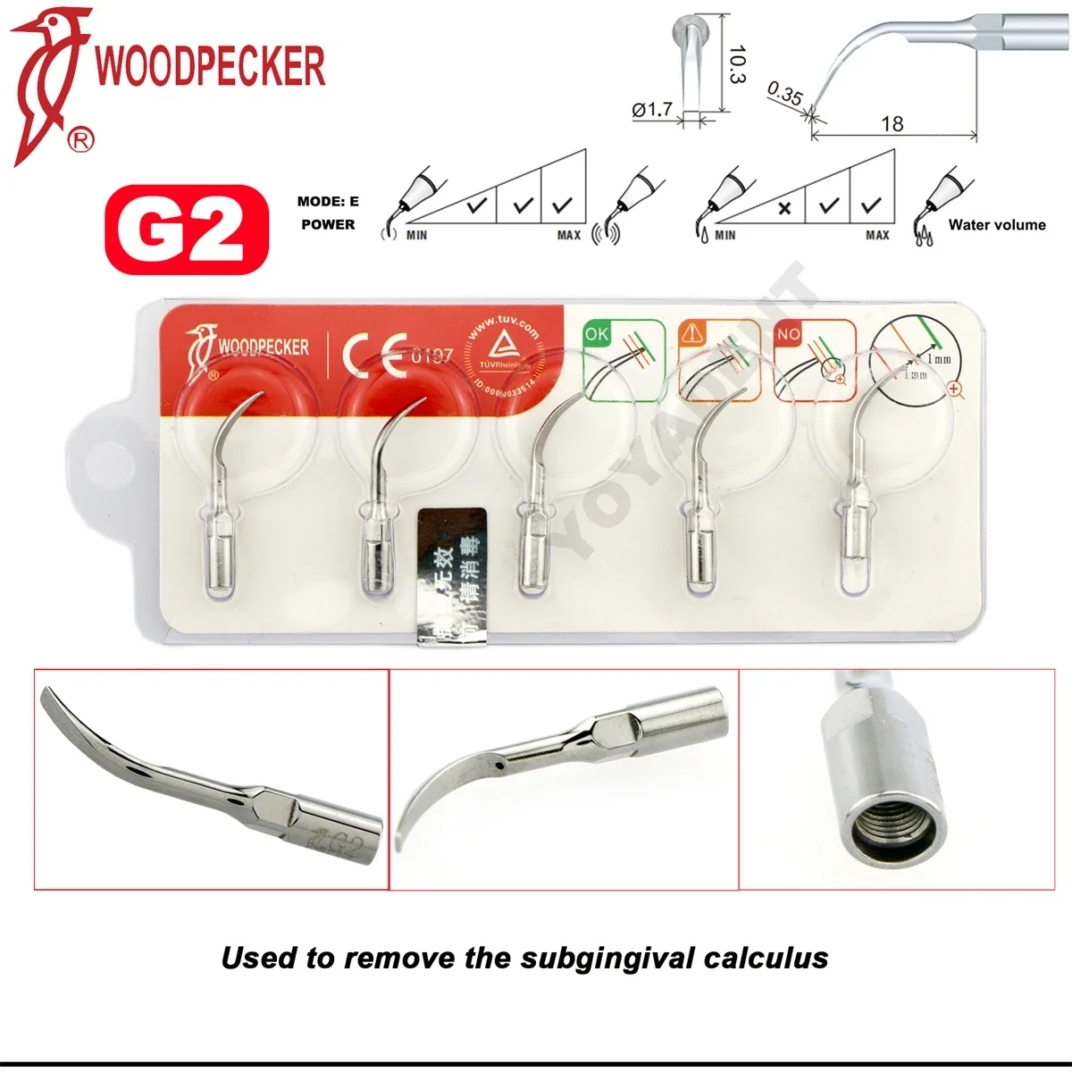 Насадки для стоматологического ультразвукового скалера Woodpecker G1/G2/G3/G4/G5/G6/G7/G8/G9/G10/G11/G12 наконечника Фото №4